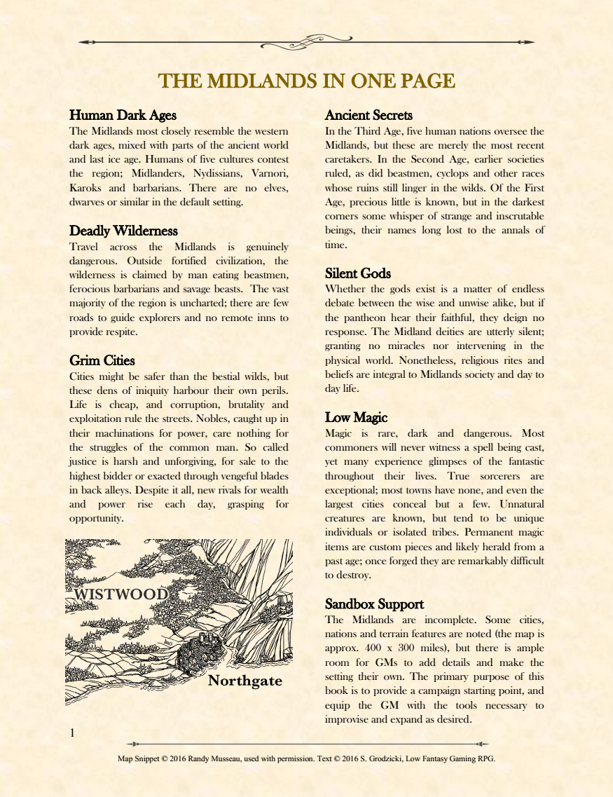 Midlands Rpg Map The Midlands in One Page – Pickpocket Press