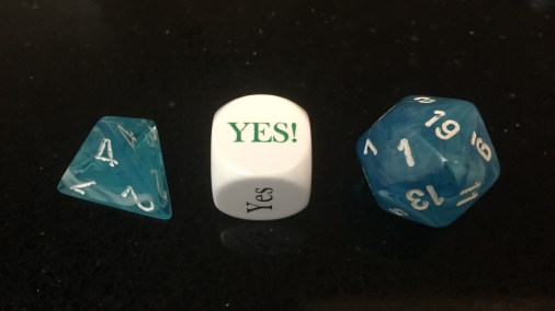 Yes No But dice with d20 d4